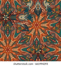 Ornate floral seamless texture, endless pattern with vintage mandala elements. Can be used for wallpaper, pattern fills, web page background, surface textures.Islam, Arabic, Indian, ottoman motifs.