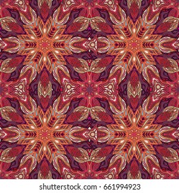 Ornate floral seamless texture, endless pattern with vintage mandala elements. Can be used for wallpaper, pattern fills, web page background, surface textures.Islam, Arabic, Indian, ottoman motifs.