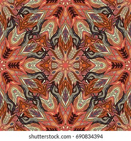 Ornate floral seamless texture, endless pattern with vintage mandala elements. Can be used for wallpaper, pattern fills, web page background, surface textures.Islam, Arabic, Indian, ottoman motifs.