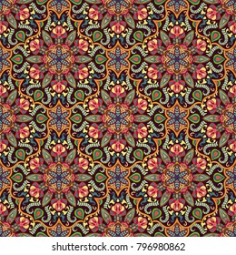 Ornate floral seamless texture, endless pattern with vintage mandala elements. Can be used for wallpaper, pattern fills, web page background, surface textures.Islam, Arabic, Indian, ottoman motifs.