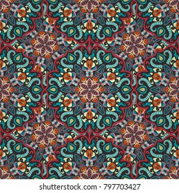 Ornate floral seamless texture, endless pattern with vintage mandala elements. Can be used for wallpaper, pattern fills, web page background, surface textures.Islam, Arabic, Indian, ottoman motifs.