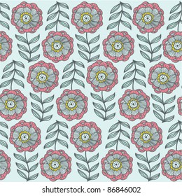 ornate floral seamless texture, endless pattern with flowers