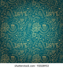 Ornate floral seamless texture, endless pattern with flowers. Seamless pattern can be used for wallpaper, pattern fills, web page background, surface textures. Gorgeous seamless floral background
