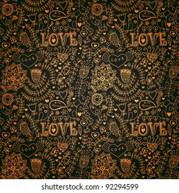 Ornate floral seamless texture, endless pattern with flowers. Seamless pattern can be used for wallpaper, pattern fills, web page background, surface textures. Gorgeous seamless floral background