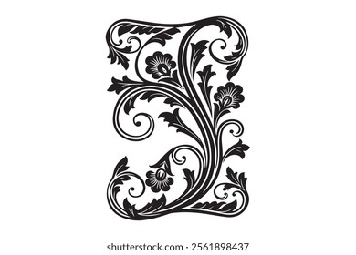 Ornate Floral Silhouette Frame Vector Bundle for Laser Cutting and Engraving Projects