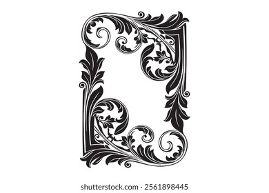 Ornate Floral Silhouette Frame Vector Bundle for Laser Cutting and Engraving Projects