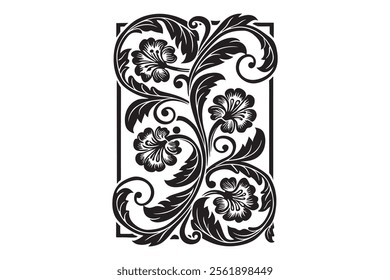 Ornate Floral Silhouette Frame Vector Bundle for Laser Cutting and Engraving Projects