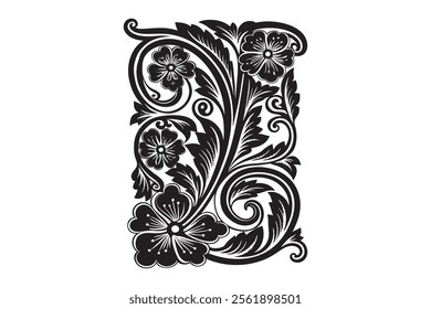 Ornate Floral Silhouette Frame Vector Bundle for Laser Cutting and Engraving Projects