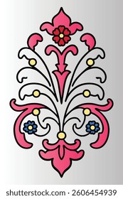  Ornate floral vector design featuring abstract swirls and leaf elements.