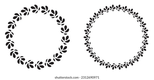 Ornate floral wreath illustration set. Vector collection of antique vector frame for botanical wedding invitation. 