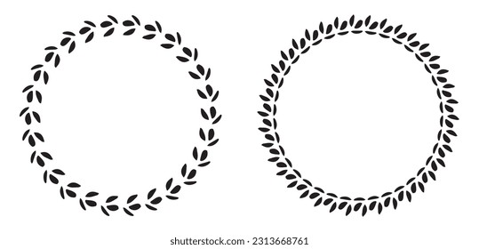 Ornate floral wreath illustration set. Vector collection of antique vector frame for botanical wedding invitation. 