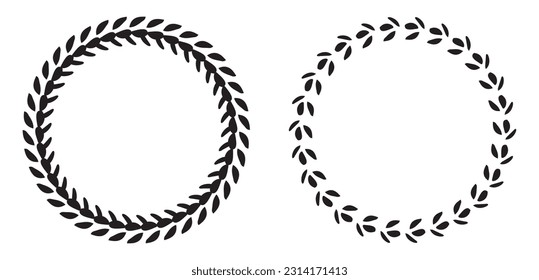 Ornate floral wreath illustration set. Vector collection of antique vector frame for botanical wedding invitation. 