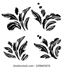 ornate flowers of brush strokes