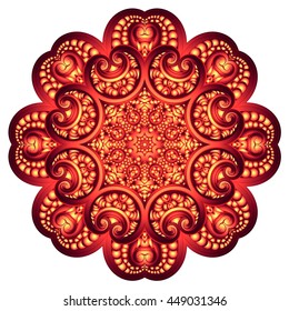 Ornate flowers colors vector mandala in indian style. Vintage decorative elements. Hand drawn background. Islam, Arabic, Indian, ottoman motifs.