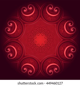 Ornate flowers colors vector mandala in indian style. Vintage decorative elements. Hand drawn background. Islam, Arabic, Indian
