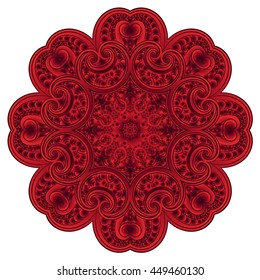 Ornate flowers colors vector mandala in indian style. Vintage decorative elements. Hand drawn background. Islam, Arabic, Indian