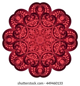 Ornate flowers colors vector mandala in indian style. Vintage decorative elements. Hand drawn background. Islam, Arabic, Indian