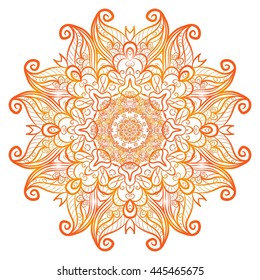 Ornate flowers henna colors vector mandala in indian style