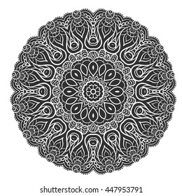 Ornate flowers henna colors vector mandala in indian style