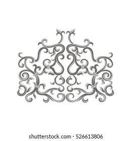Ornate forged vector gates. Vintage baroque frame scroll ornament engraving border floral retro pattern antique style acanthus foliage swirl decorative design element filigree calligraphy wedding