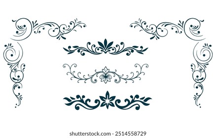 Ornate Frame with Arrows Vector. Floral Corner Vector Enhance your design 
projects with this ornate frame featuring elegant arrows. Perfect for 
invitations, greeting cards, and other creative works 