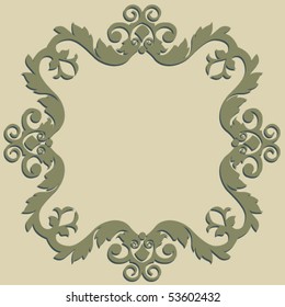 ornate frame, baroque vector decoration