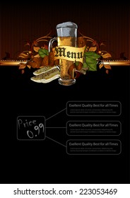ornate frame with beer