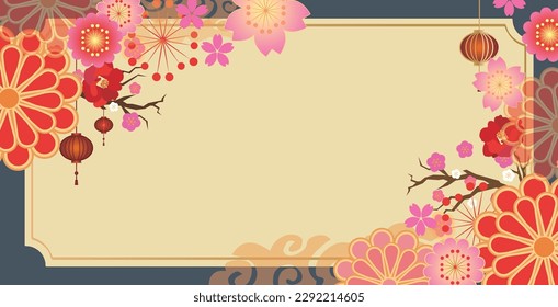 Borde de marco ordenado fondo de patrón japonés
