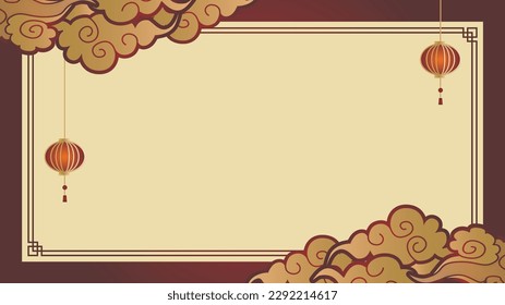 Ornate frame border Japanese pattern background

