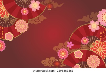 Ornate frame border Japanese pattern background
