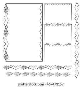 Ornate frame and borders set vector