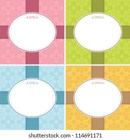 Ornate Frame Decorations Floral Patterns Four Stock Vector (Royalty