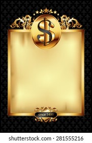 ornate frame with dollar symbol