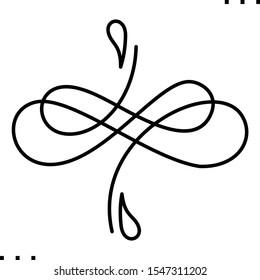  ornate frame element line art icon.  Black  aesthetic contour   