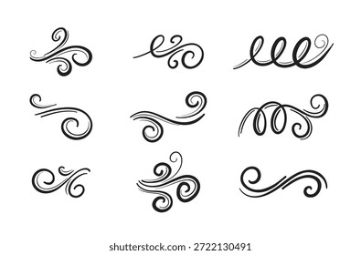 Verzierte Rahmenelemente. Vintage und filigrane Dekoration. Ornament Rahmen und Scroll wirbelt Element.