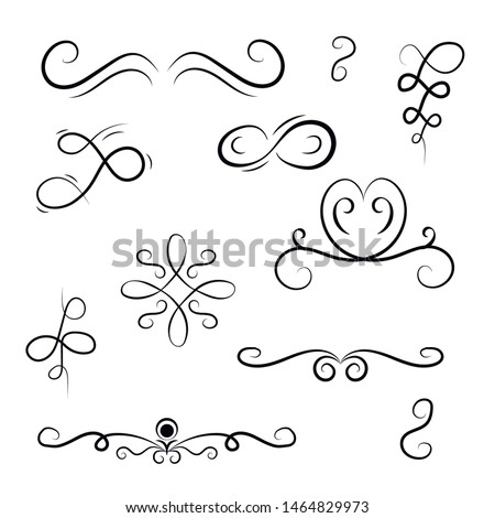 Ornate frame elements. Vintage and filigree decoration. Ornament frames and scroll swirls element.