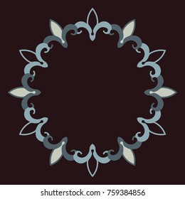 ornate frame, garland decoration, vector illustration, ornamental design