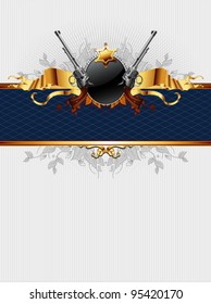 ornate frame with guns