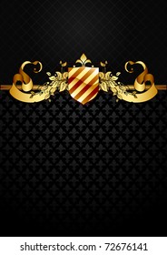 ornate frame with heraldic shield