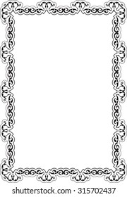 Ornate frame is isolated on white