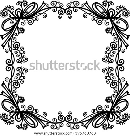  Ornate frame with lacy motifs. Element for design.