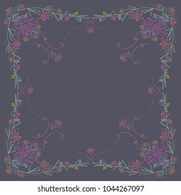 Ornate frame of lilies.