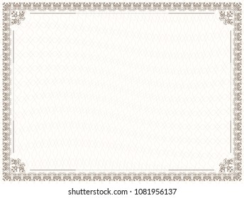 Ornate frame for the menu. Design of border for diploma and certificate. Art background. Stock vector illustration.
