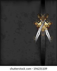 ornate frame with sabers