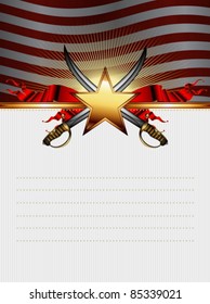  ornate frame with star, sabers and usa background