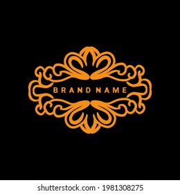 Ornate frame Vector design with line art style