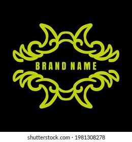 Ornate frame Vector design with line art style