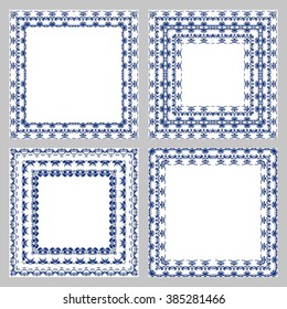 Ornate frame vector set. Openwork stylish gentle vector frame for decoration of your works.