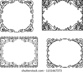 Ornate frames in the art nouveau style