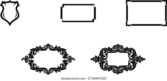 Ornate quadros e bordas para fins de design e decoração várias formas